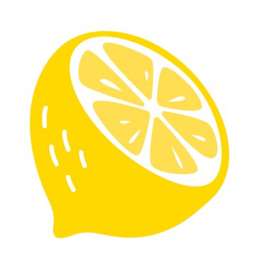 Yarı limonlu, düz sarı egzotik meyve. Vektör illüstrasyonu