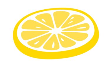 Dairesel limon dilimi düz meyve suyu. Vektör illüstrasyonu