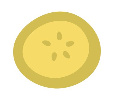 Sandviç yassı ikonu için lezzetli limon dilimi. Vektör illüstrasyonu