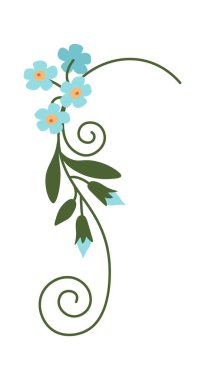 Şirin çizgi film yeşil bitki çerçeve düz ikon. Vektör illüstrasyonu