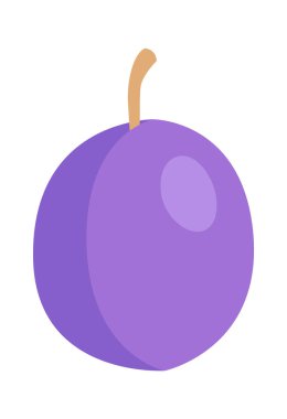 Erik ağacı düz organik bahçe meyvesi. Vektör illüstrasyonu