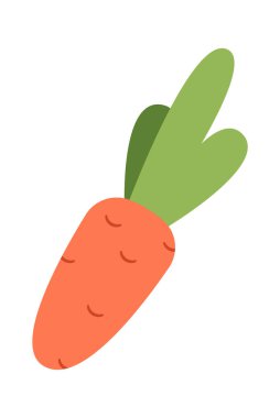 Sevimli çizgi film havucu düz ikon tarım. Vektör illüstrasyonu