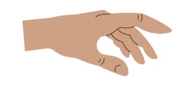 El ve parmakları düz simge olarak gösteriliyor. Vektör illüstrasyonu