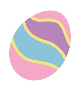 Tatlı Paskalya yumurtası düz ikonu bahar tatili bahçe dekorasyonu elementi. Vektör illüstrasyonu