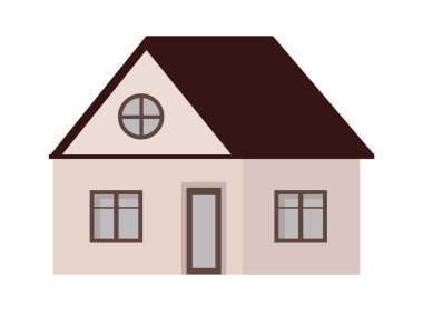 Şirin ev ikonu rahat bina. Vektör illüstrasyonu