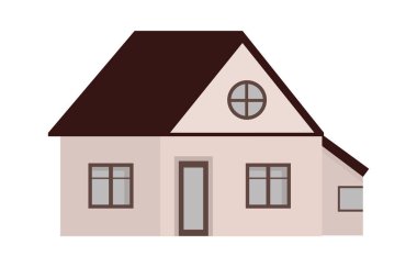 Şirin ev ikonu rahat bina. Vektör illüstrasyonu