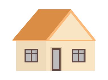 Şirin ev ikonu rahat bina. Vektör illüstrasyonu