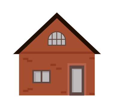 Şirin ev ikonu rahat bina. Vektör illüstrasyonu