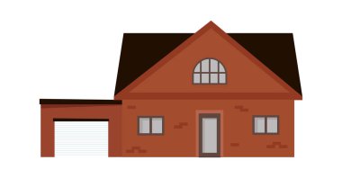 Şirin ev ikonu rahat bina. Vektör illüstrasyonu