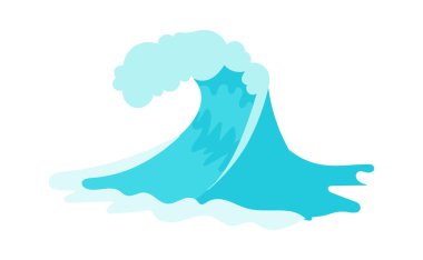 Tsunami düz ikon Yüksek dalga. Vektör illüstrasyonu