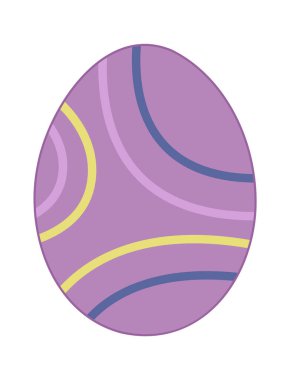 Tatlı Paskalya yumurtası düz ikonu bahar tatili bahçe dekorasyonu elementi. Vektör illüstrasyonu