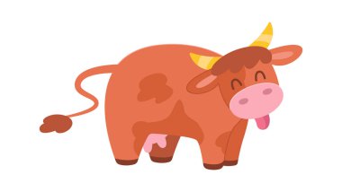 Sevimli çizgi film karakteri düz ikon Komik evcil hayvan. Vektör illüstrasyonu