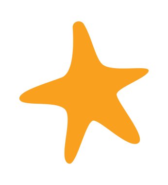 Çizgi film el çizimi, soyut yıldız oyuncağı düz simgesi. Vektör illüstrasyonu