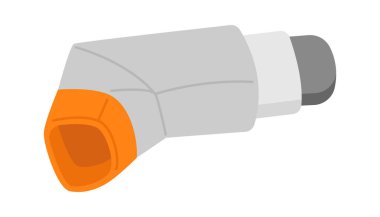 Astım semptomlarının taşınabilir solunum cihazı düz ikonu tedavisi. Vektör illüstrasyonu