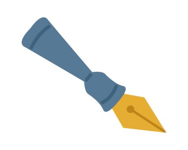 Mürekkep kalem düz simge kırtasiyesi. Vektör illüstrasyonu