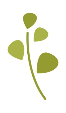 Şirin çizgi film ağaç dalı düz ikonu. Vektör illüstrasyonu