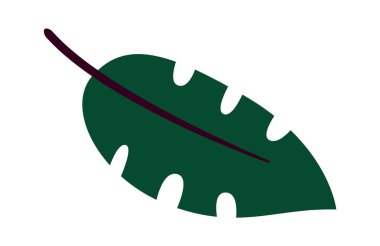 Çizgi film el çizimi düz yaprak ikonu. Vektör illüstrasyonu