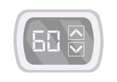 Termostat görünümü düz elektrik ekranı. Vektör illüstrasyonu