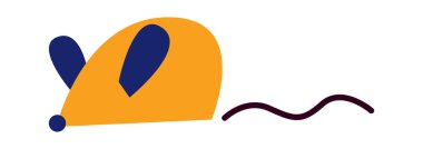 Çizgi filmde soyut fare oyuncağı düz simgesi çizildi. Vektör illüstrasyonu