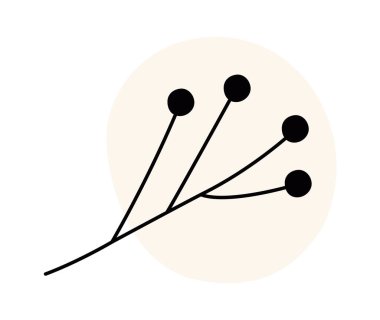 Yapraklar ve çiçek çizgileri çağdaş çiçek tasarımı. Vektör illüstrasyonu