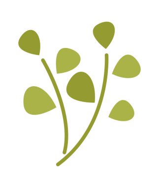 Şirin çizgi film ağaç dalı düz ikonu. Vektör illüstrasyonu