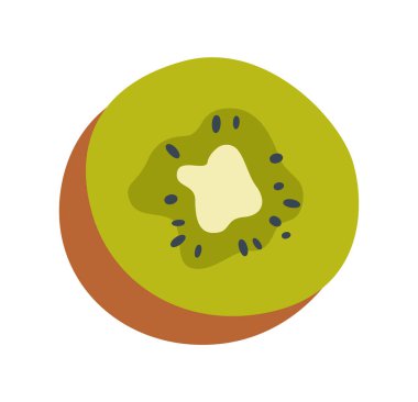 Kivi yassı ikonu Allerjen yiyecekler. Vektör illüstrasyonu