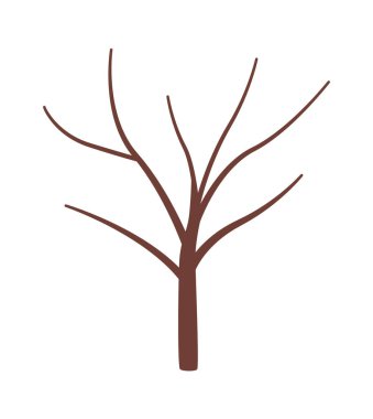 Çıplak ağaç yassı ikon bahar dekoratif bitkisi. Vektör illüstrasyonu