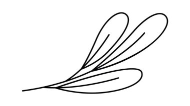 Yapraklar ve çiçek çizgileri çağdaş çiçek tasarımı. Vektör illüstrasyonu