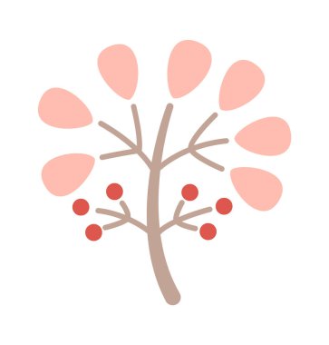 Çiçek açan çalılar düz ikon bahar bahçesi. Vektör illüstrasyonu