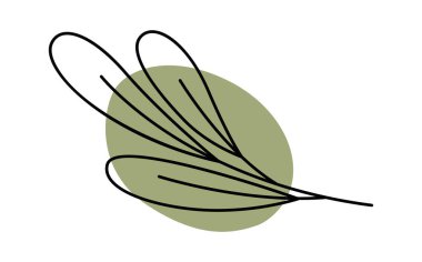 Yapraklar ve çiçek çizgileri çağdaş çiçek tasarımı. Vektör illüstrasyonu