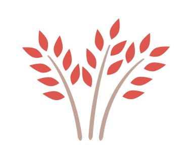 Çiçek açan ağaç dalı düz ikon bahar bahçesi. Vektör illüstrasyonu