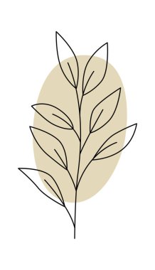 Yapraklar ve çiçek çizgileri çağdaş çiçek tasarımı. Vektör illüstrasyonu