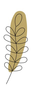 Yapraklar ve çiçek çizgileri çağdaş çiçek tasarımı. Vektör illüstrasyonu