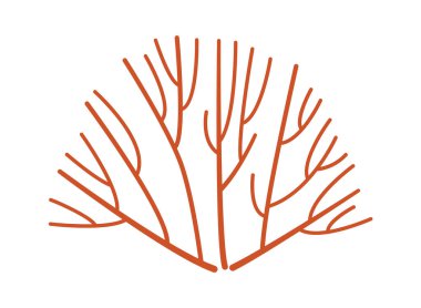 Düz çalılıklarda çıplak dallar. Vektör illüstrasyonu