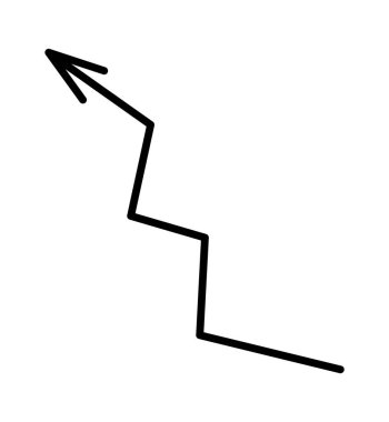 Çizgi film okunun düz simgesi belirli bir yönü gösteriyor. Vektör illüstrasyonu