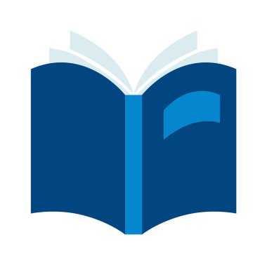 Düz Kitap ikonu edebiyat okuyor. Vektör illüstrasyonu