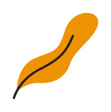 Çizgi film el çizimi düz yaprak ikonu. Vektör illüstrasyonu