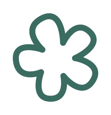 Çizgi el çiçekleri düz simge olarak çizdi. Vektör illüstrasyonu