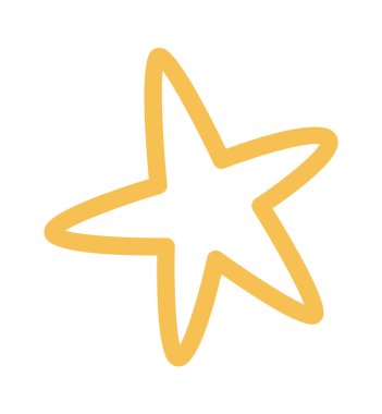 Çizgi film el çizimi yıldız düz simgesi. Vektör illüstrasyonu