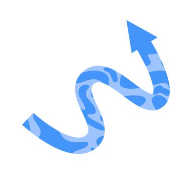 Çizgi film renkli ok düz simgesi özellikle yönü gösteriyor. Vektör illüstrasyonu