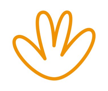 El çizimi düz simge bırakır. Vektör illüstrasyonu