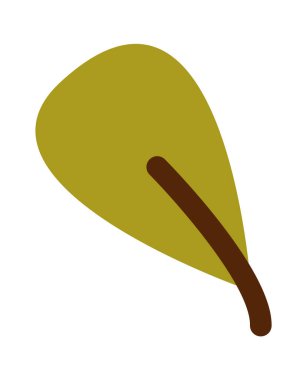 El çizimi düz yaprak ikonu. Vektör illüstrasyonu