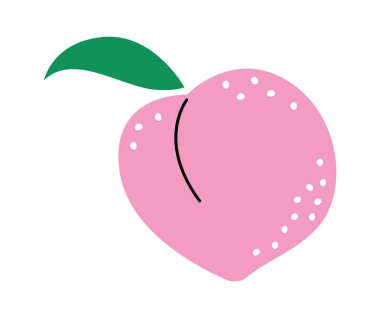 El çizimi soyut şeftali rengi düz simge. Vektör illüstrasyonu