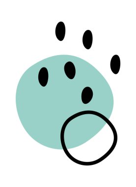 El çizimi soyut noktalar düz simge. Vektör illüstrasyonu