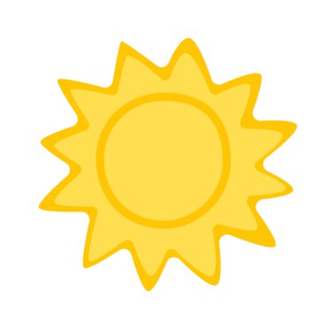 Plastik güneş düz ikon yaratıcı hobi modellik heykeli. Vektör illüstrasyonu