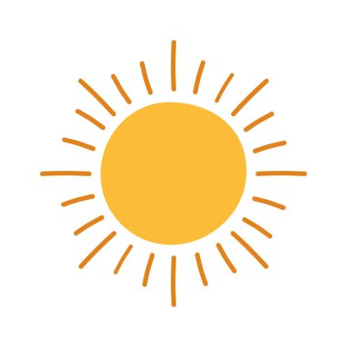 Güneş düz ikonu Evren elementi Astroloji. Vektör illüstrasyonu