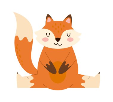 Hayvanın düz ikonu şirin çizgi film tilkisi. Vektör illüstrasyonu