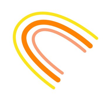 El çizimi soyut gökkuşağı düz simgesi. Vektör illüstrasyonu