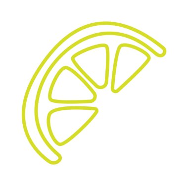 El çizimi soyut limon dilimi simgesi. Vektör illüstrasyonu