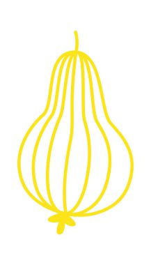 El çizimi soyut armut meyve düz ikonu. Vektör illüstrasyonu